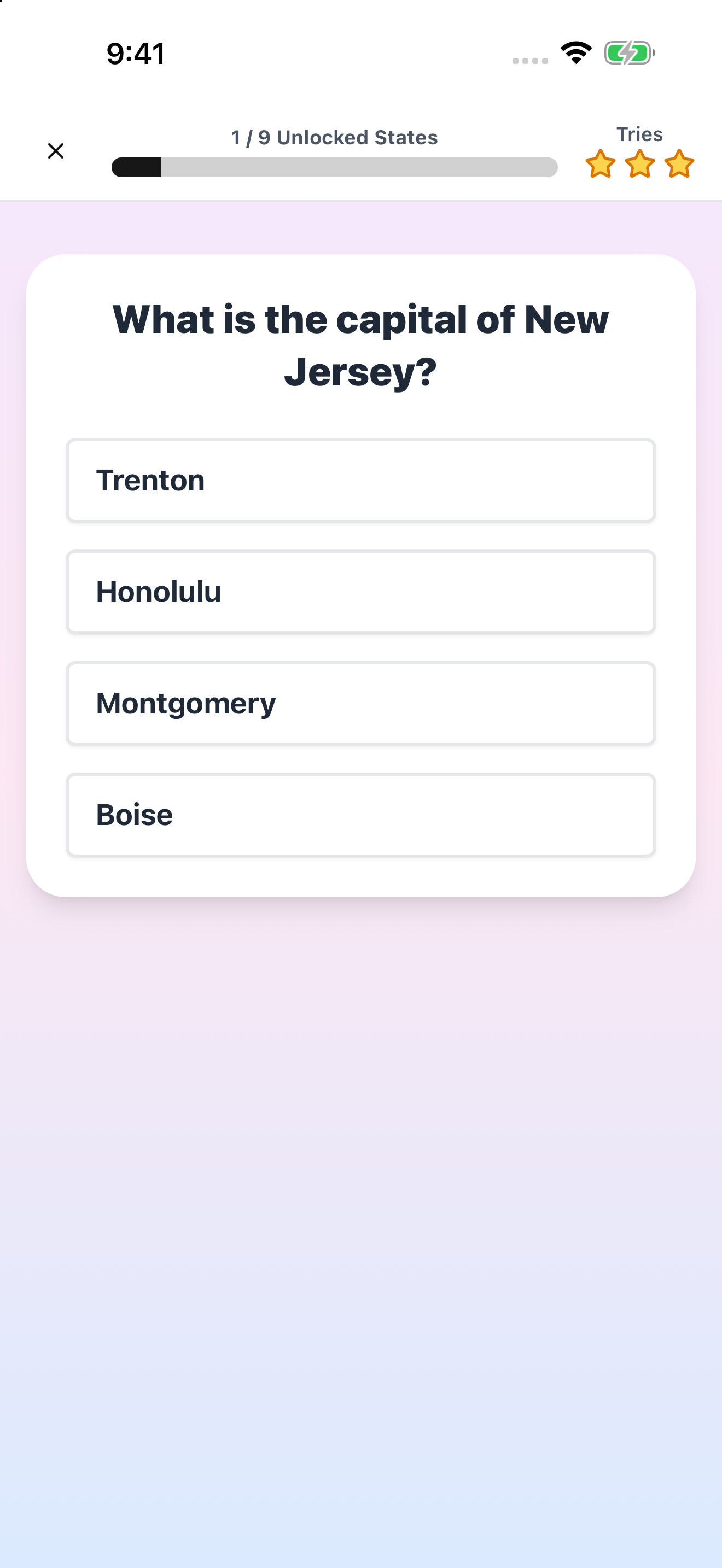 A real capital practice screen.